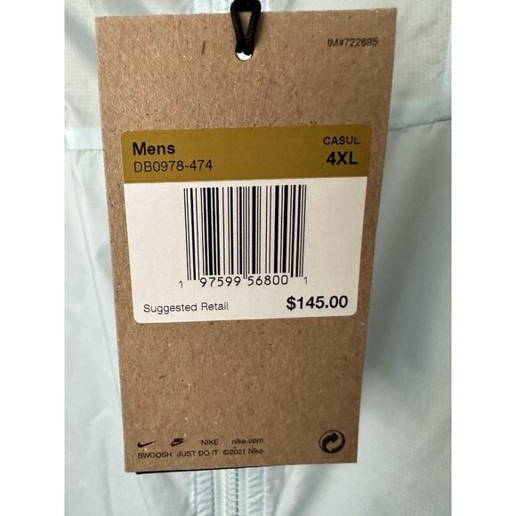 Nike ACG Cinder Cone Glacier Blue Windproof Running Jacket Men's Size 4X NWT - Picture 4 of 9